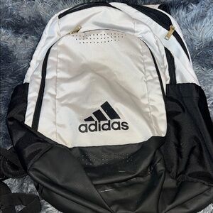 Black and white adidas book bag